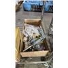 Image 4 : SHELF OF ASSORTED NUTS, BOLTS, PNEUMATIC CAULKING GUN PARTS & MORE