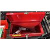 Image 2 : TOOLBOX WITH CAMPBELL HAUSFELD PNEUMATIC AIR HAMMER & THERMOS BOX OF STAPLE GUNS & STAPLES