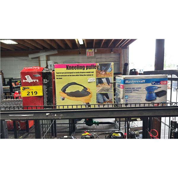 MASTERCRAFT ORBIT SANDER, KNEELING PULLY & HILTI DRY FILTER