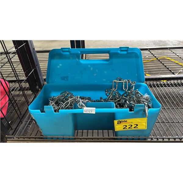 TIRE CHAINS IN BLUE PLASTIC BOX