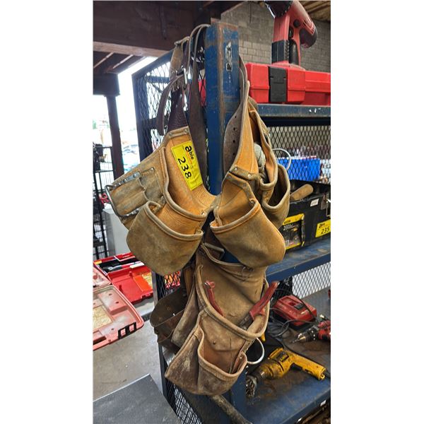 (2) LEATHER TOOL BELTS & CONTENTS