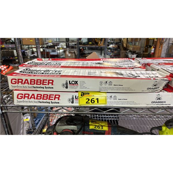 (6) BOXES OF GRABBER SUPER DRIVE COLLATED #2 BIT SCREWS: 10X3/4", SELF DRILL, FLAT PAN HEAD, YZ, LOX
