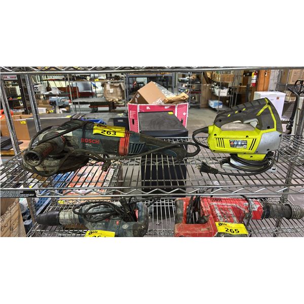BOSCH 1974-8 7-INCH ANGLE GRINDER & RYOBI JS481LG VARIABLE SPEED JIG SAW