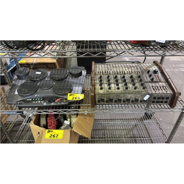 YAMAHA BATTERY OPERATED DIGITAL PERCUSSION & VINTAGE TRAYNOR 6400 SERIES II MIXER/AMP