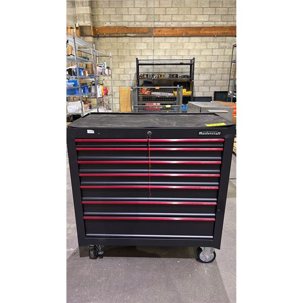 *NEW* MASTERCRAFT ROLLING TOOL CHEST WITH KEY *DAMAGE TO TOP LEFT SIDE*