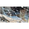 Image 2 : ROBERT BATEMAN " COUGAR IN THE SNOW" PRINT - APPROX. 14" X 16 1/2" FRAMED