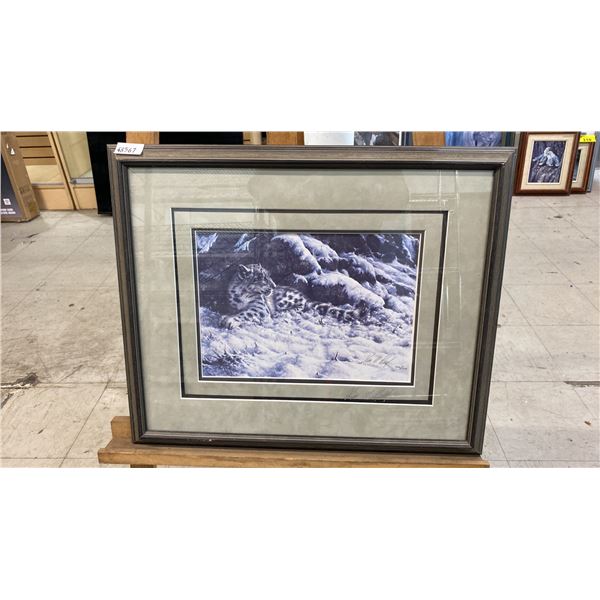 ALAN HUNT "SNOW CUB" LEP (DOUBLE SIGNED & NUMBERED) - APPROX.17" X 20 1/2" FRAMED