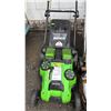 Image 2 : GREENWORKS 40V BATTERY OPERATED LAWN MOWER W/GRASS CATCHER BAG *NO BATTERY OR CHARGER*