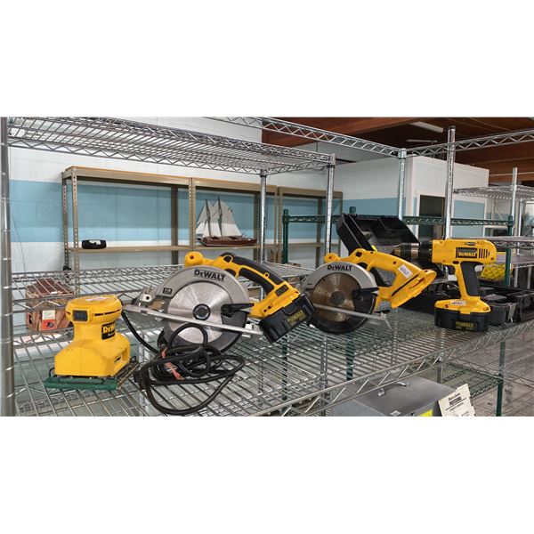 GROUP OF (4) DEWALT POWER TOOLS WITH CASE, CHARGER AND 2 BATTERIES