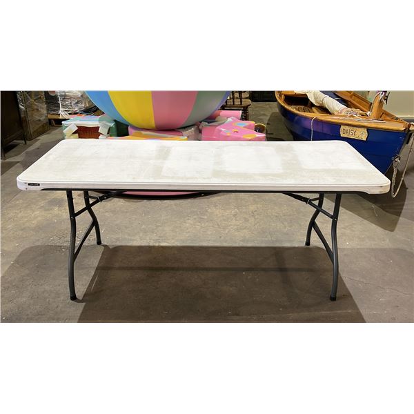 79.5" X 29.5" GREY FOLDING TABLE