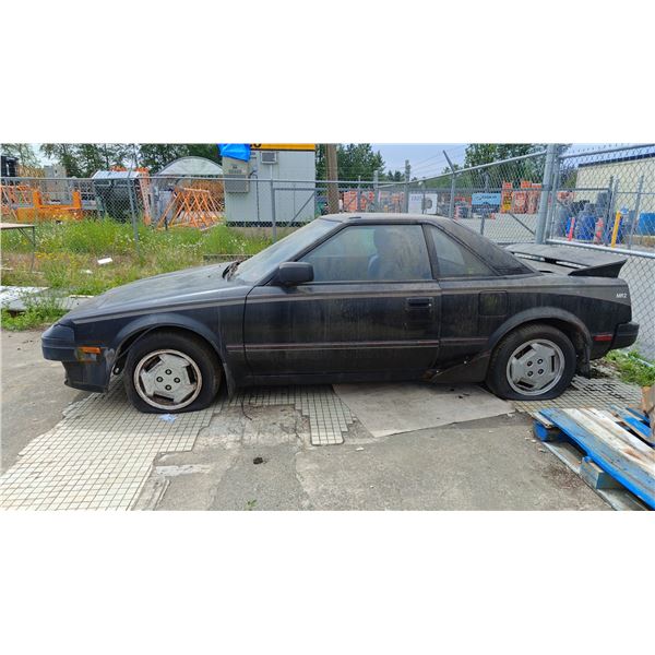 1986 TOYOTA MR2, 2 DOOR COUPE, BLACK, VIN JT2AW15C2G0052597,