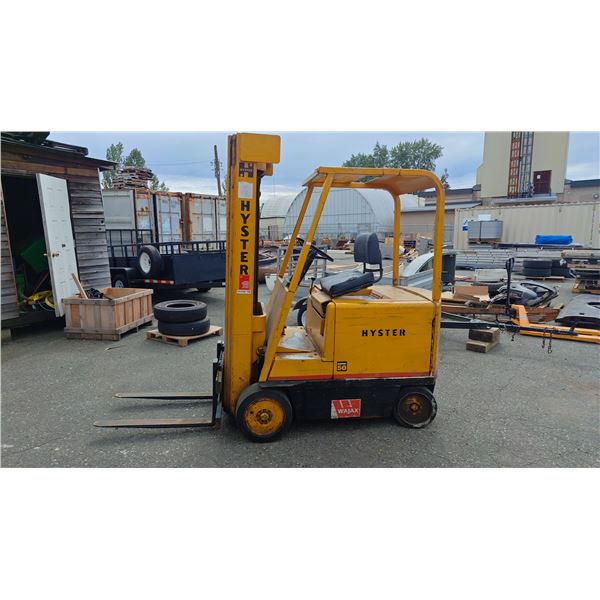 1974 HYSTER E50A, FORKLIFT, YELLOW, VIN A108A2502U,