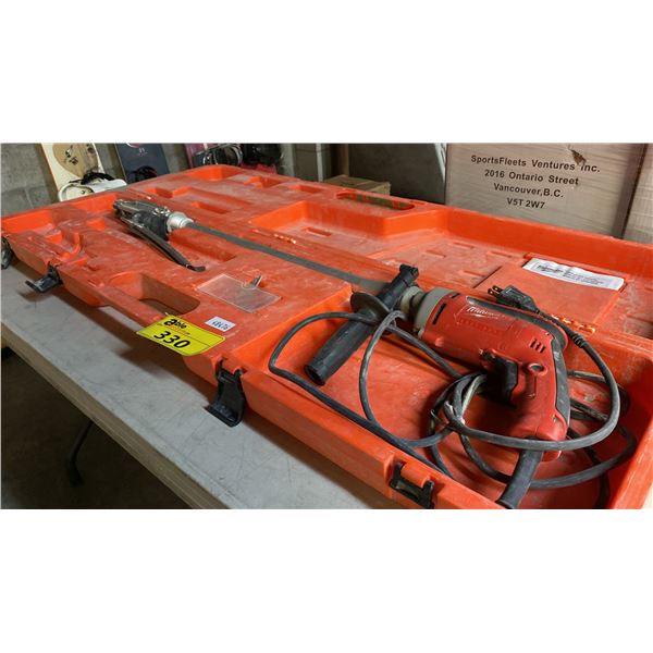 MILWAUKEE SCREW DRIVER WITH PAM DRIVE EXTENDER & CASE