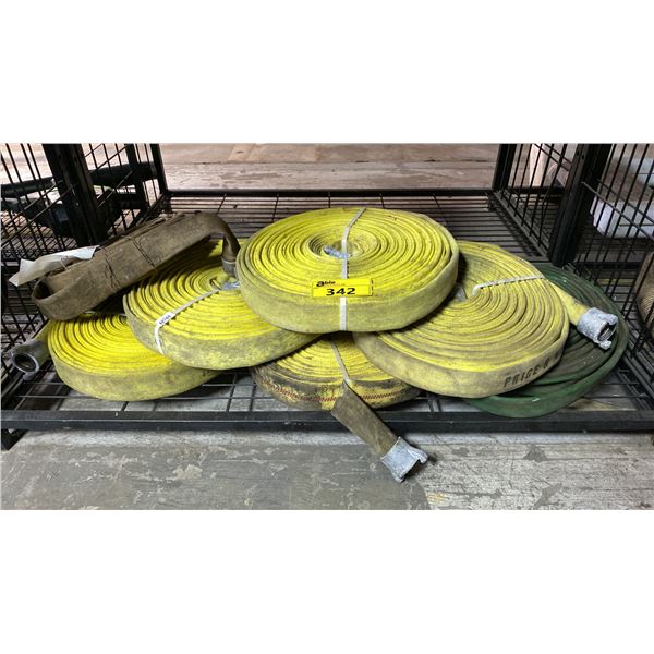 SHELF OF ASSORTED FIRE HOSES