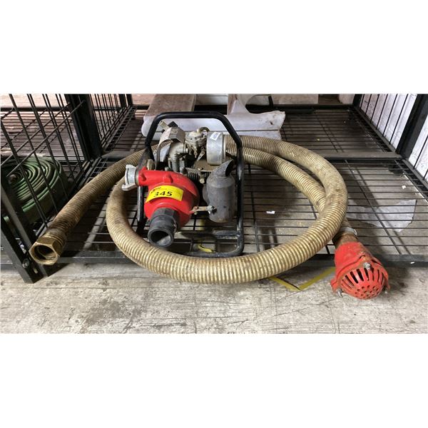 PORTABLE GAS POWERED WATER PUMP WITH HOSE