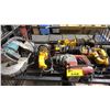 Image 1 : ASSORTED POWER TOOLS INCLUDING PORTER-CABLE RECIPROCATING SAW , DEWALT GRINDER, MAKITA DRILL AND