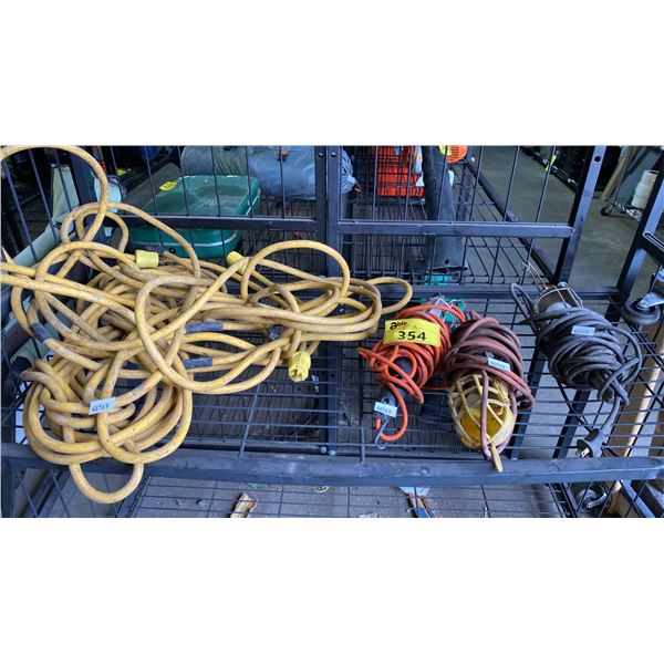 INDUSTRIAL GRADE HEAVY DUTY EXTENSION CORD AND (3) STRING WORK LIGHTS
