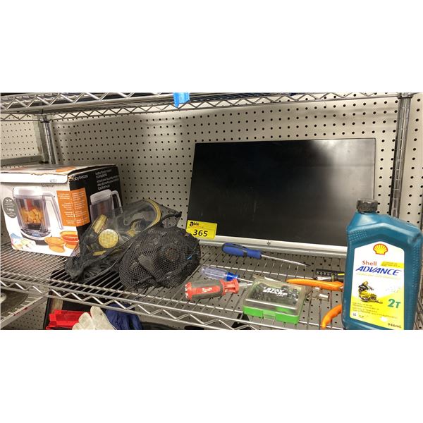 DIVE MASK, BABY BREZZA BABY FOOD MAKER, HP 24" MONITOR, SCREWDRIVER, SCREWDRIVER BITS & MORE