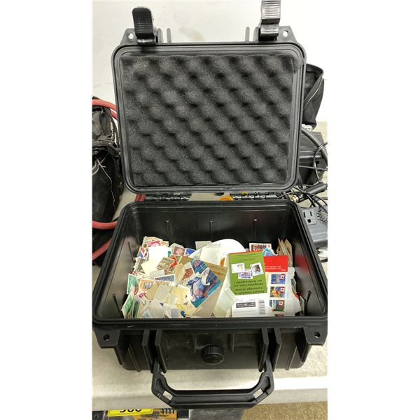 BLACK WATERPROOF HARD CASE OF ASSORTED STAMPS