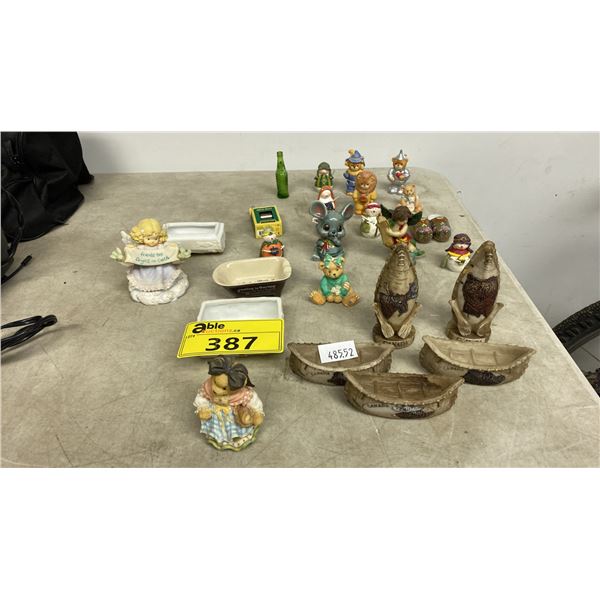 COLLECTION OF ASSTD. PORCELAIN & POLYRESIN FIGURINES