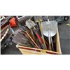 Image 2 : WOODEN BIN OF ASSORTED SHOVELS