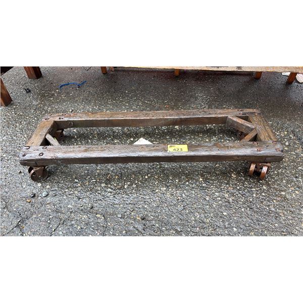 VINTAGE RUSTIC 4 WHEEL WOODEN TROLLEY