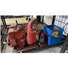 Image 1 : VINTAGE BRIGGS & STRATTON WATER PUMP, VINTAGE HYDRAULIC BOTTLE JACK & PAINTED WOOD BOX