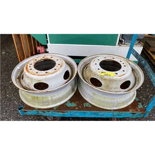 (2) 11 BOLT METAL WHEEL RIMS
