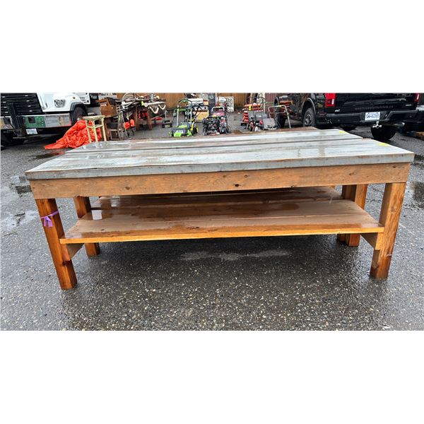 WOODEN TABLE 8FT LONG X 2FT WIDE