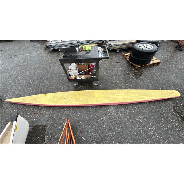 VINTAGE WOODEN PADDLE BOARD 16FT APPROX. LENGTH