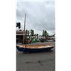 Image 1 : APPROX. 14'5" BLUE WOOD DINGHY WITH SAIL, OARS & RUDDER: NAMED "DAISY"