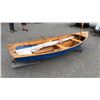 Image 4 : APPROX. 14'5" BLUE WOOD DINGHY WITH SAIL, OARS & RUDDER: NAMED "DAISY"