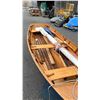 Image 6 : APPROX. 14'5" BLUE WOOD DINGHY WITH SAIL, OARS & RUDDER: NAMED "DAISY"