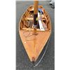 Image 7 : APPROX. 14'5" BLUE WOOD DINGHY WITH SAIL, OARS & RUDDER: NAMED "DAISY"