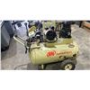 Image 1 : INGERSOLL RAND PORTABLE HORIZONTAL AIR COMPRESSOR (ONE WHEEL DAMAGED)