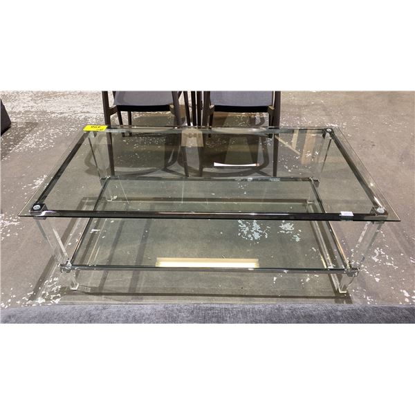 2-TIER GLASS-TOP COFFEE TABLE