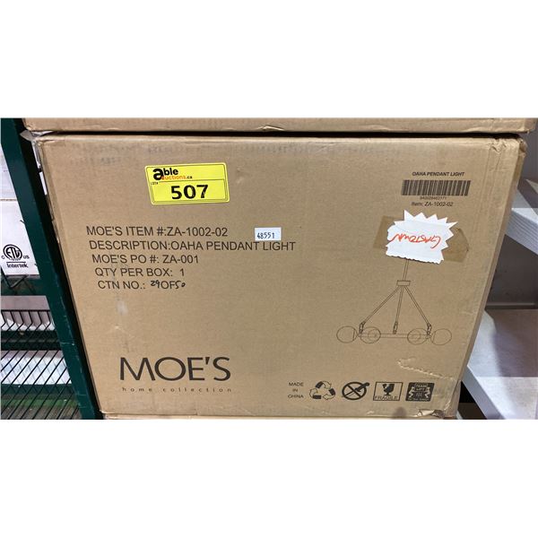 *NEW IN BOX* MOE'S OAHA PENDANT LIGHT