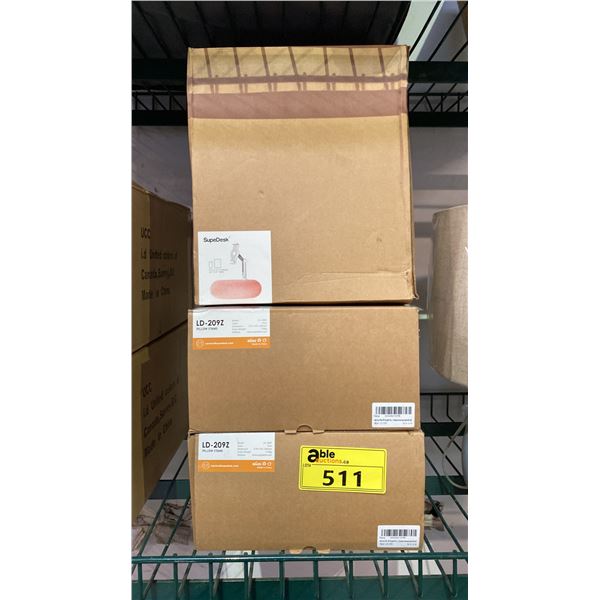 (3) *NEW IN BOX* SUPEDESK LD-209Z PINK PILLOW STANDS: FOR 4.7"-6.7" CELL PHONES & 7"-12" TABLETS