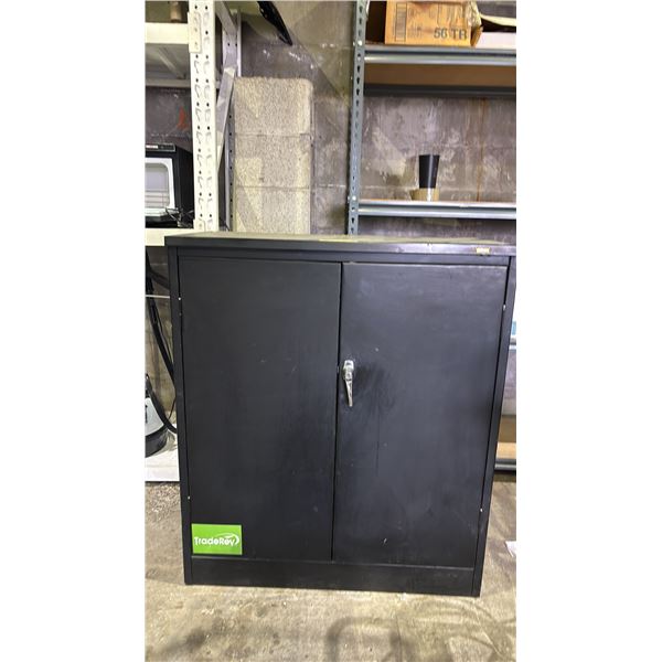 BLACK METAL STORAGE CABINET