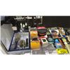 Image 2 : SHELF OF ASSORTED GROOMING ITEMS INCLUDING BEARD OIL, SYNERGY AFTER SHAVE, BRUSH SET AND MORE