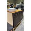 Image 2 : BROWN WOODEN VANITY DRAWER CABINET WITH ATTACHED HEAVY DUTY 9-OUTLET POWER STRIP
