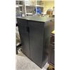 Image 2 : BLACK WOODEN 3 SHELF STORAGE CABINET