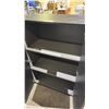Image 3 : BLACK WOODEN 3 SHELF STORAGE CABINET