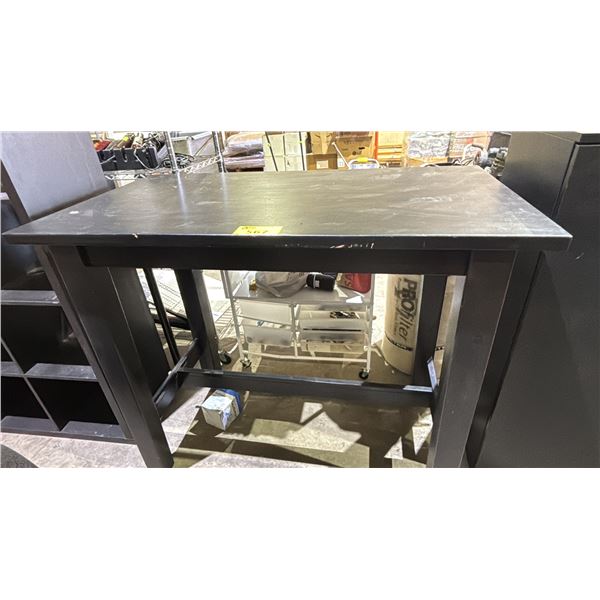 RECTANGULAR WOODEN WORK STATION - APPROX. 4FT2IN X 2FT3IN"