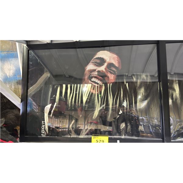 BOB MARLEY FRAMED ART WORK 3FT 2IN X 2FT3IN
