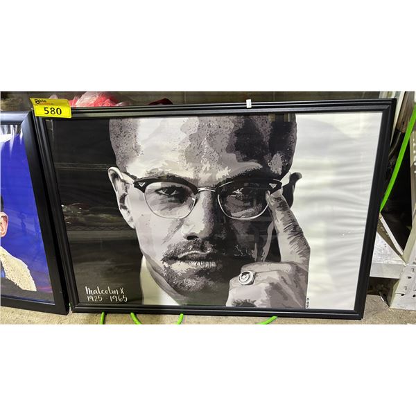 MALCOLM X FRAMED ARTWORK 3FT 2IN X 2FT 2IN