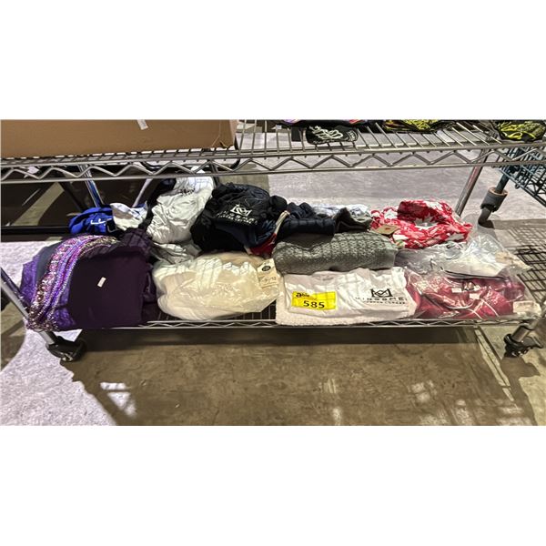 SHELF OF ASSORTED CLOTHING