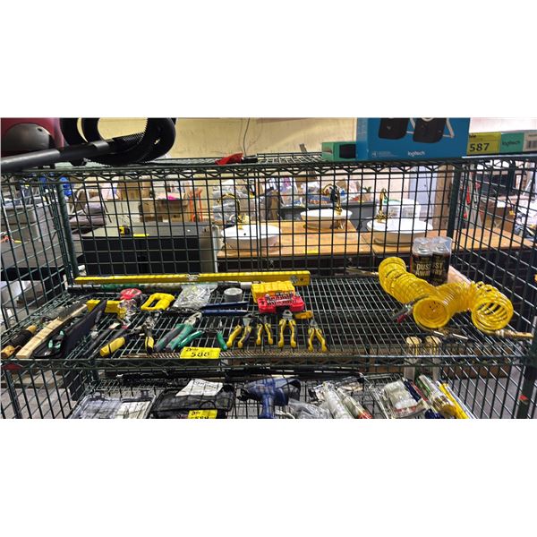 SHELF OF ASSORTED HAND TOOLS