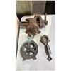 Image 2 : TABLE OF ASSORTED VINTAGE TOOLS: ASSTD. PLANES, PLANE CUTTERS, CLAMP & MORE