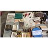 Image 2 : TABLE OF ASSORTED VINTAGE FISHING LURES, FLASHERS, HOOKS, STEEL WIRE & MORE
